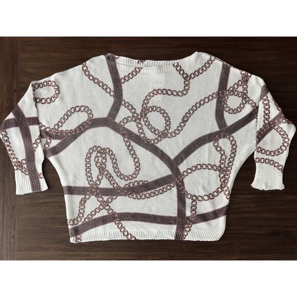 Gigi Moda Sweater Women’s OS lightweight Chainlink Relax Led Fit NWT $78 - Picture 2 of 9